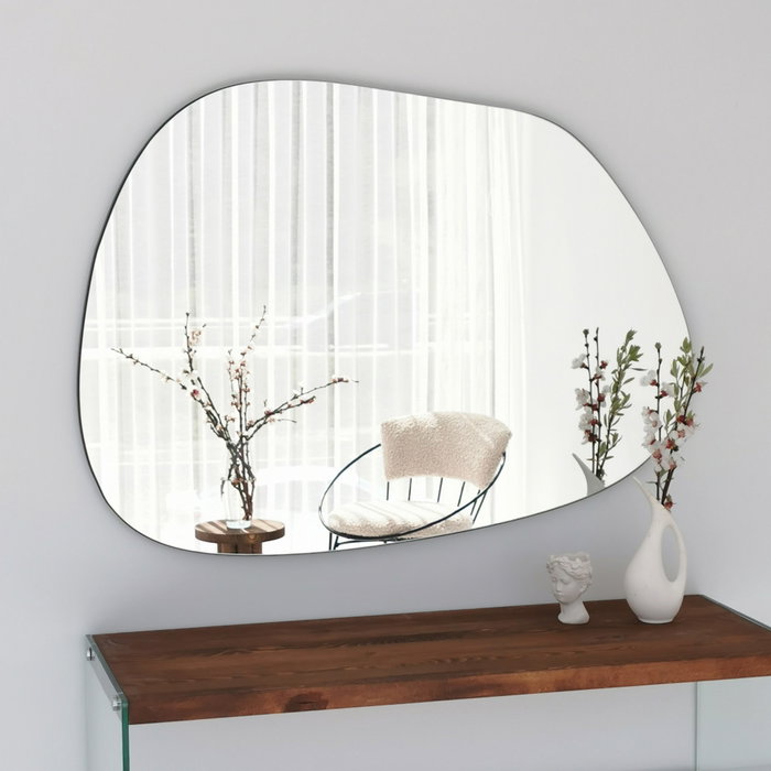 Hanah Home Espejo Transparente Amorphous 90x70 cm, 100% MDF, Moderno, Ideal para Hogar y Hoteles
